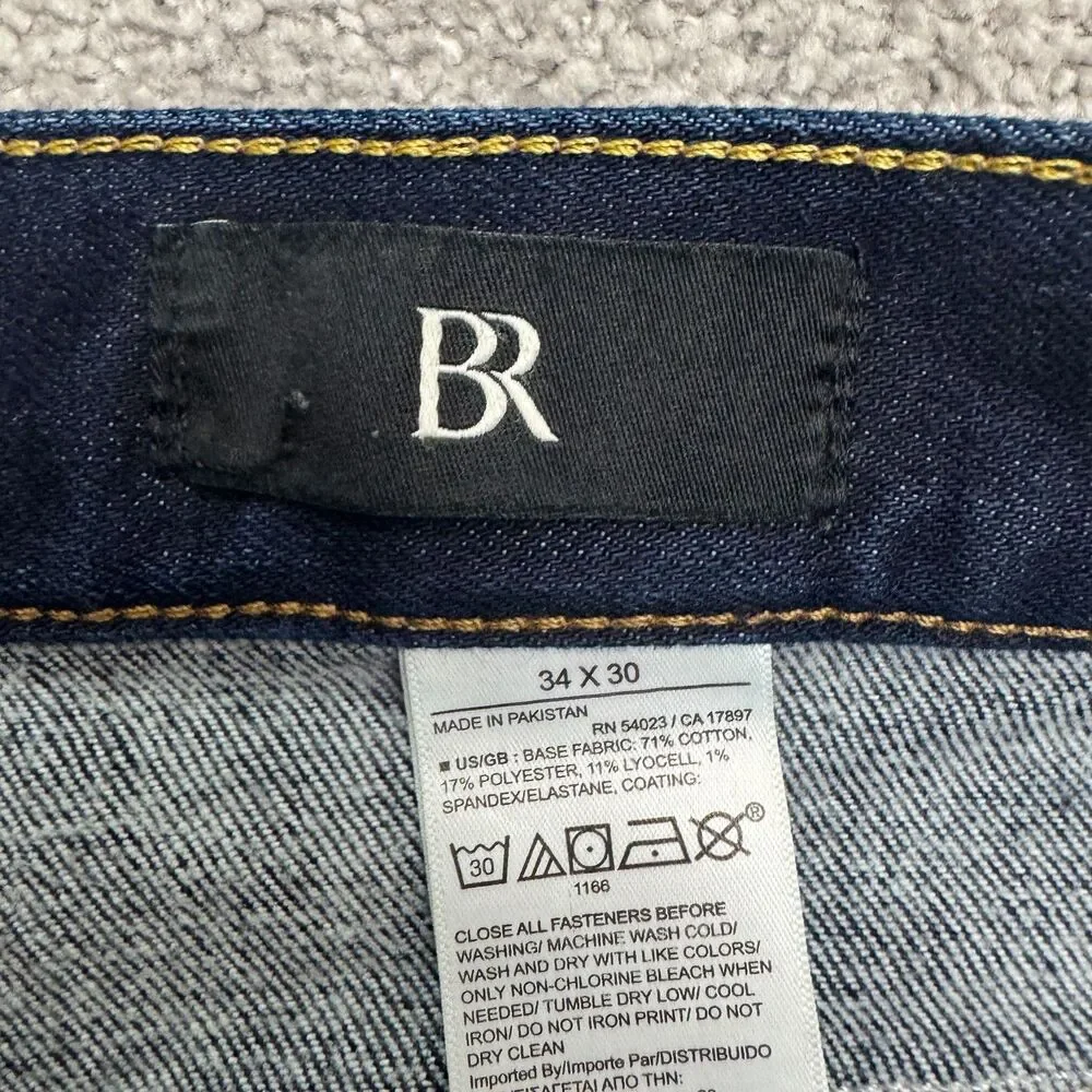 Banana Republic Traveler Straight Leg Denim Jeans Mens 34x30 Dark Wash Stretch